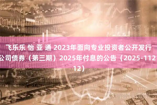 飞乐乐 怡 亚 通 2023年面向专业投资者公开发行公司债券（第三期）2025年付息的公告（2025-112）